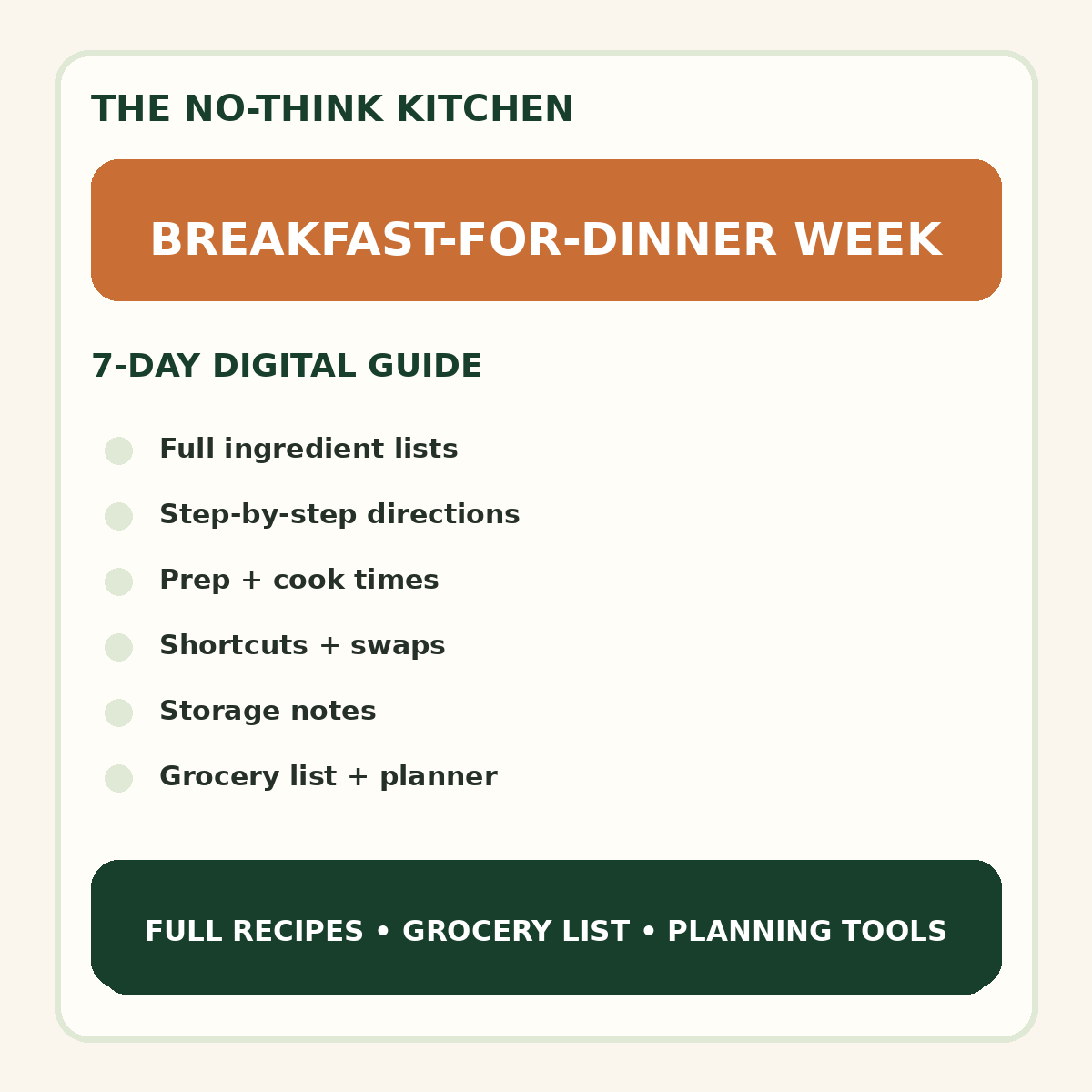 Breakfast-for-Dinner Week meal plan cover