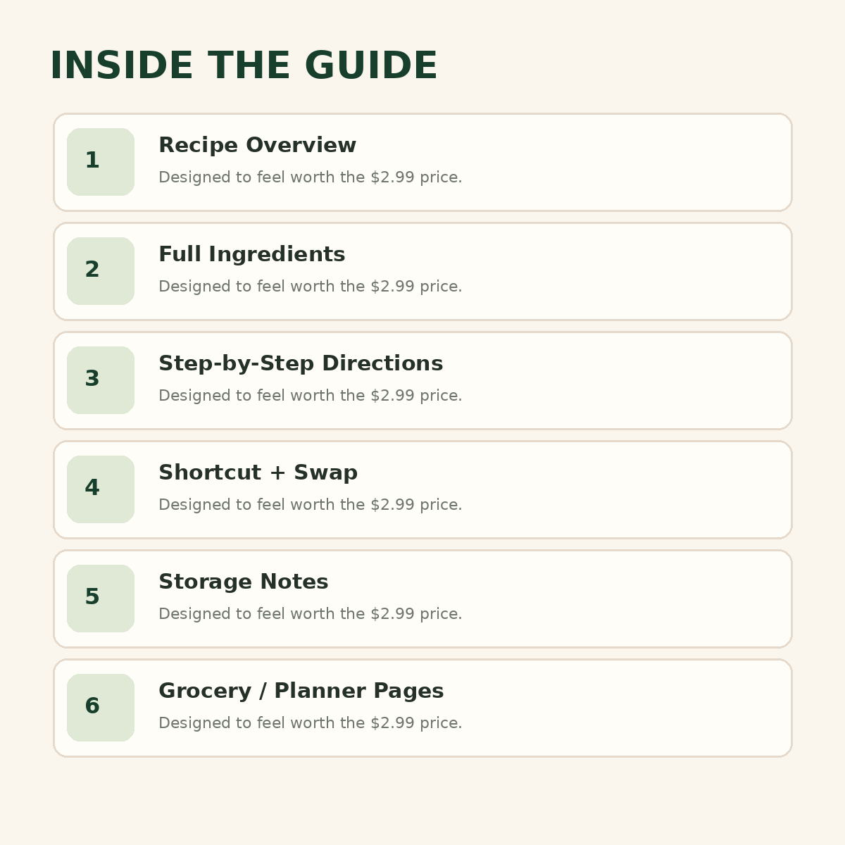 Meal plan preview