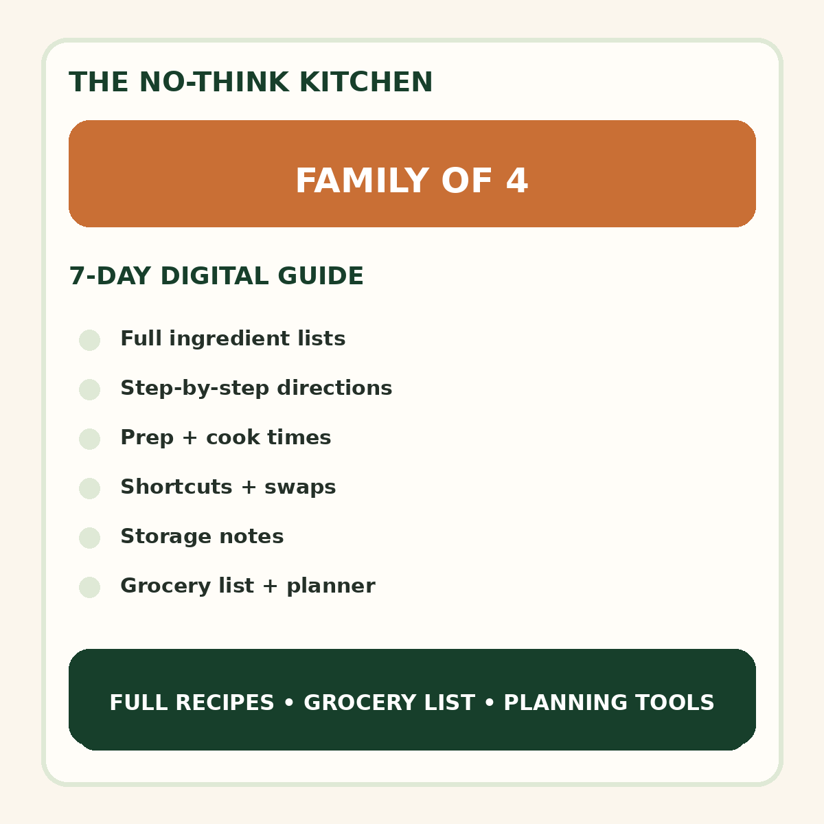 Family of 4 meal plan cover