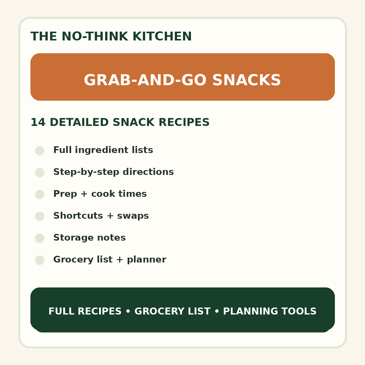 Grab-and-Go Snacks meal plan cover