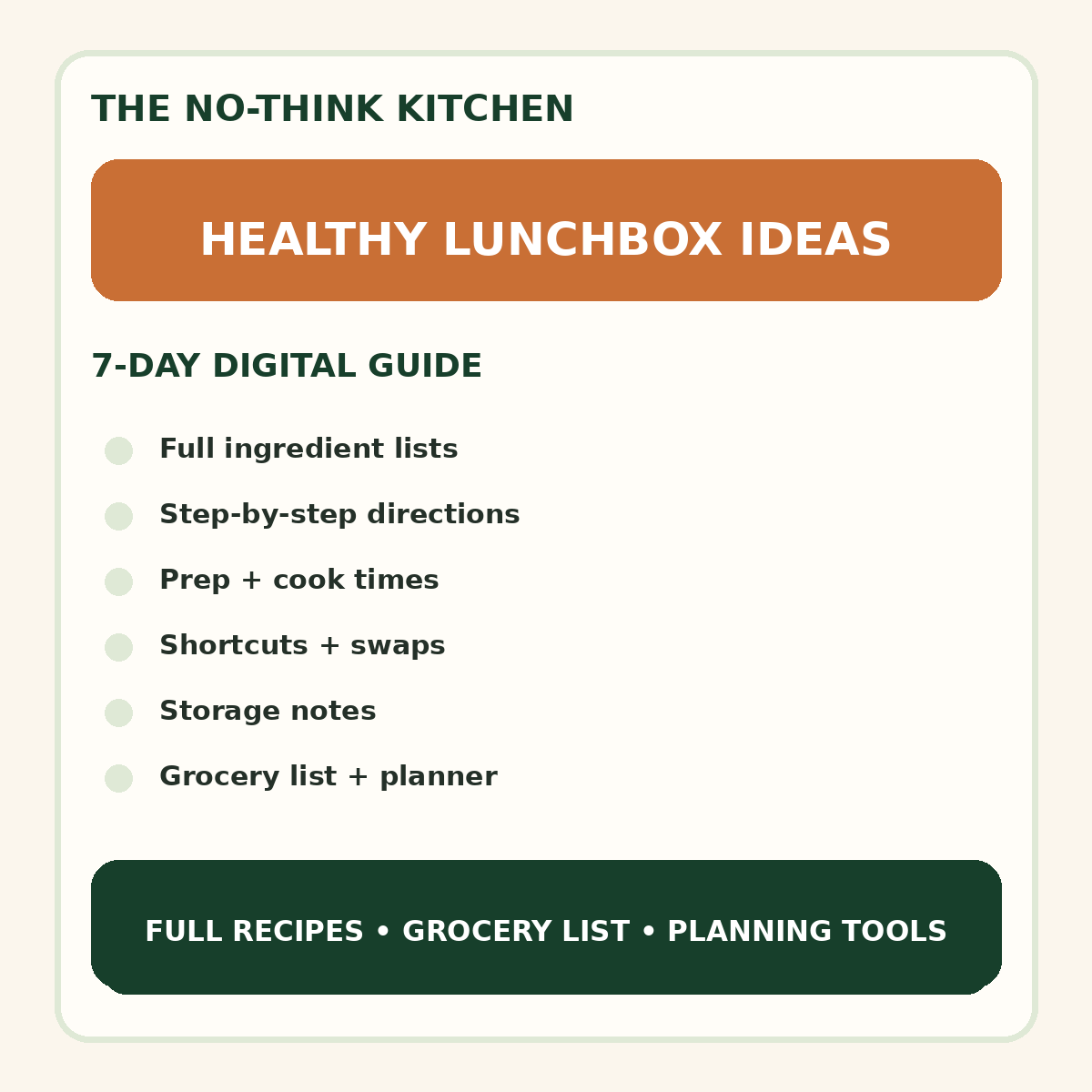 Healthy Lunchbox Ideas meal plan cover