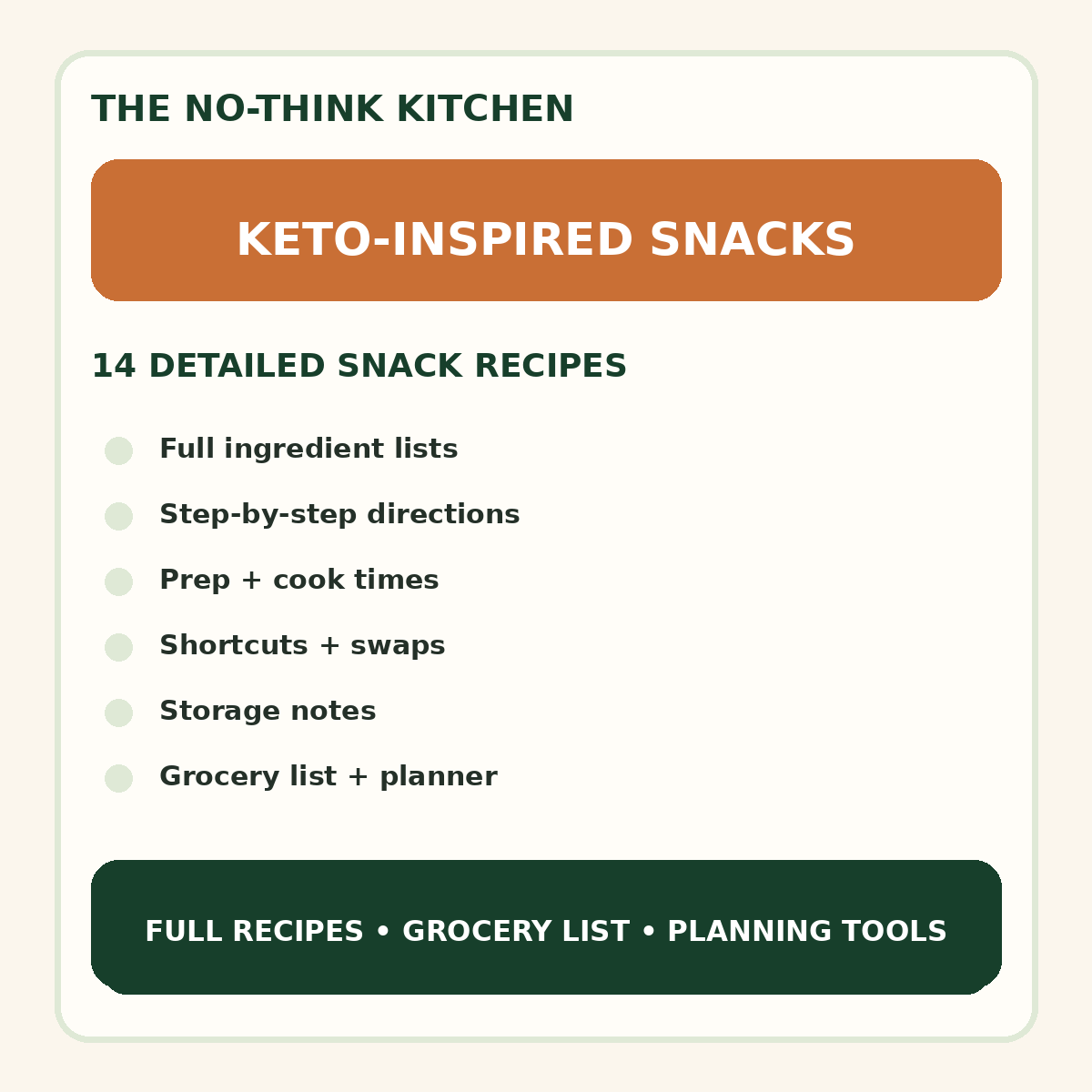 Keto-Inspired Snacks meal plan cover