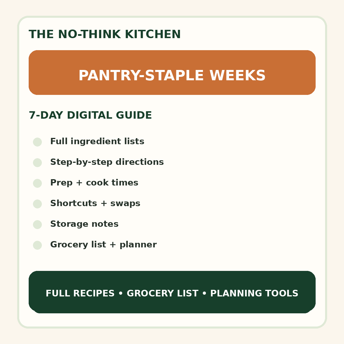 Pantry-Staple Weeks meal plan cover