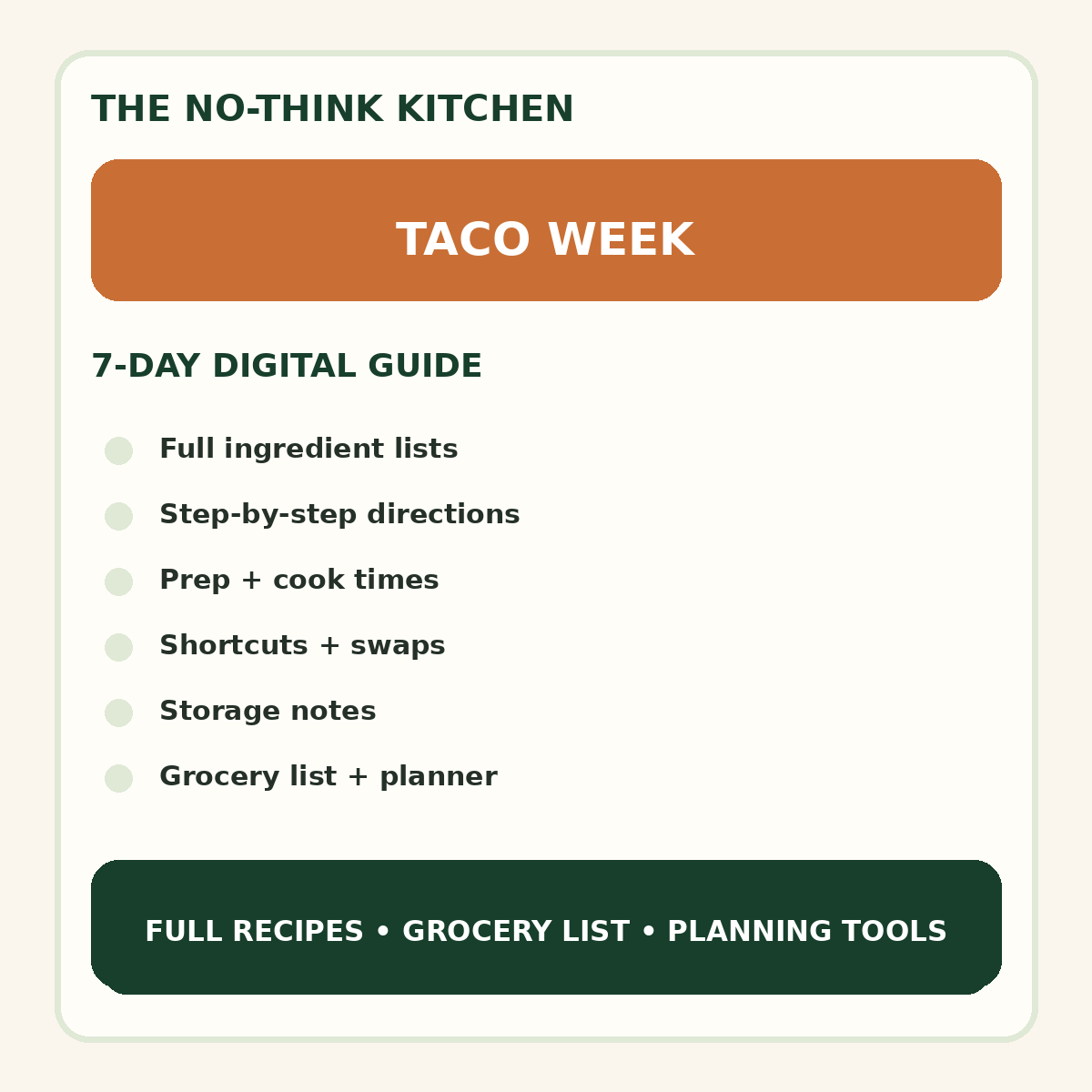 Taco Week meal plan cover