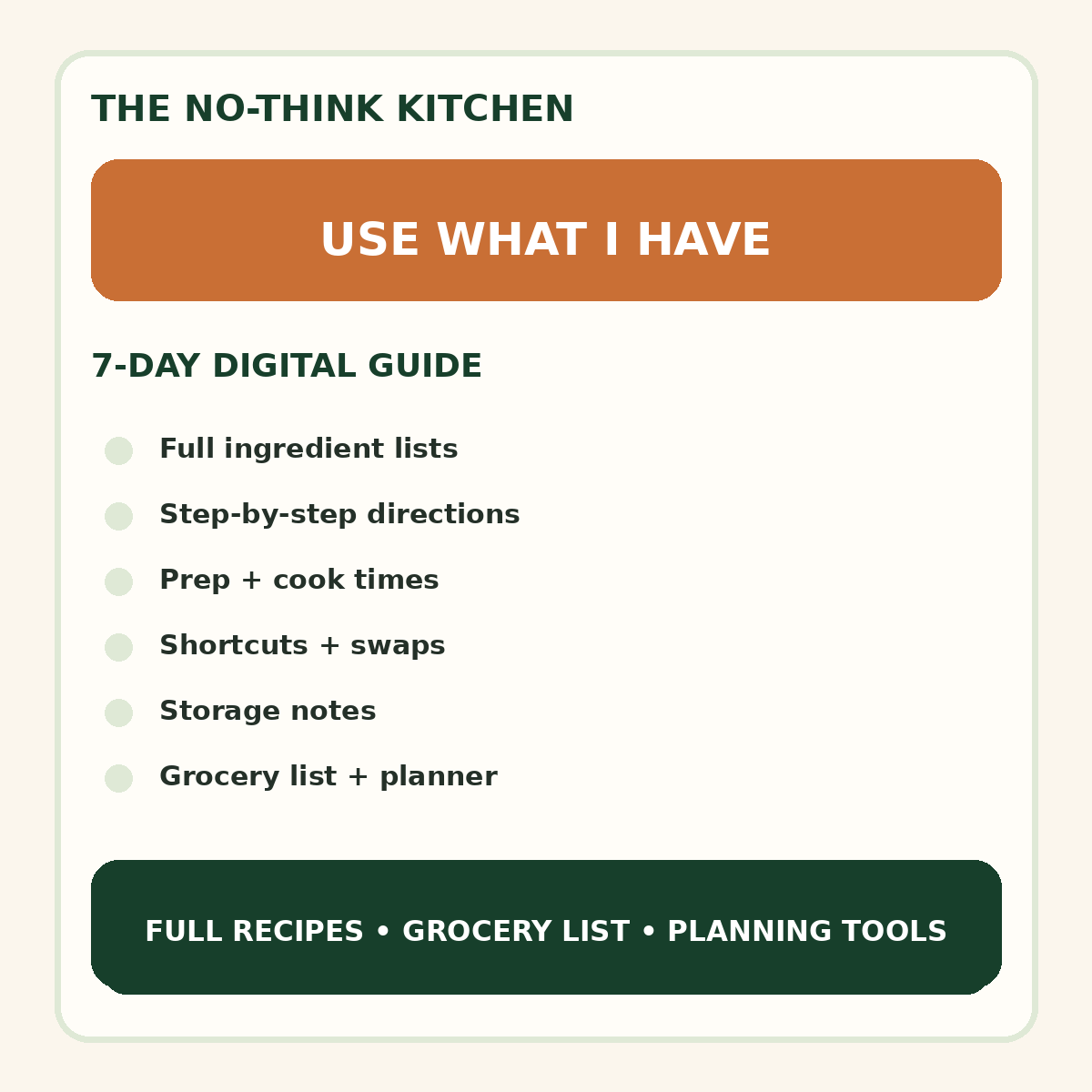 Use What I Have meal plan cover